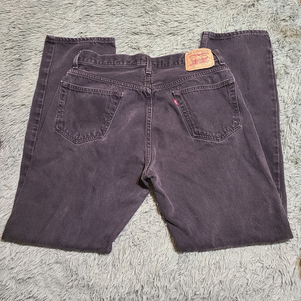 Vintage Levis Jeans Mens 36x34 (Fits 35x33.5) Black 505 Denim Y2K VTG - Picture 4 of 6